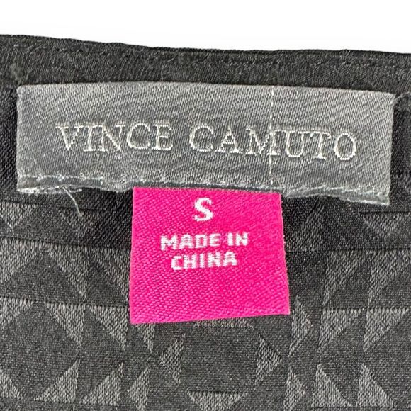 Vince Camuto Women's Sm Geometric Printed Jacquard Blouse Pheasant Sleeves EUC - Picture 4 of 7